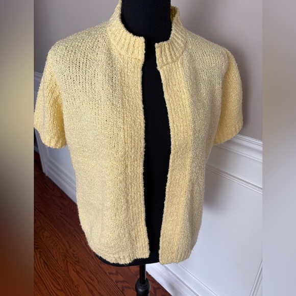 Vintage LeRoy Knitwear yellow cardigan size M - Picture 3 of 10